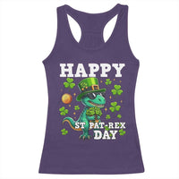 Happy St Pat Rex Day Racerback Tank Top St Patricks Day Dino Lover