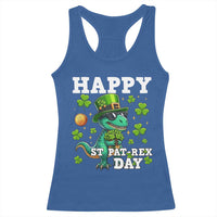 Happy St Pat Rex Day Racerback Tank Top St Patricks Day Dino Lover