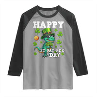 Happy St Pat Rex Day Raglan Shirt St Patricks Day Dino Lover