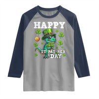 Happy St Pat Rex Day Raglan Shirt St Patricks Day Dino Lover