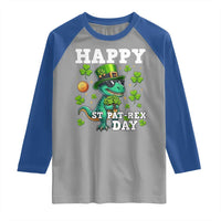 Happy St Pat Rex Day Raglan Shirt St Patricks Day Dino Lover