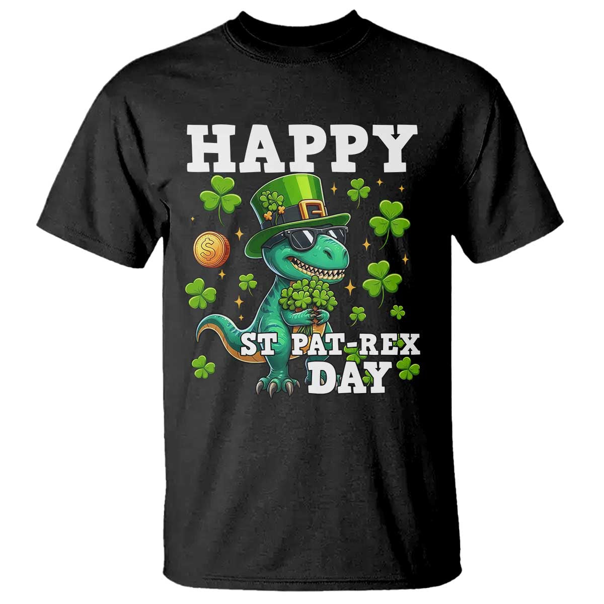 Happy St Pat Rex Day T Shirt St Patricks Day Dino Lover
