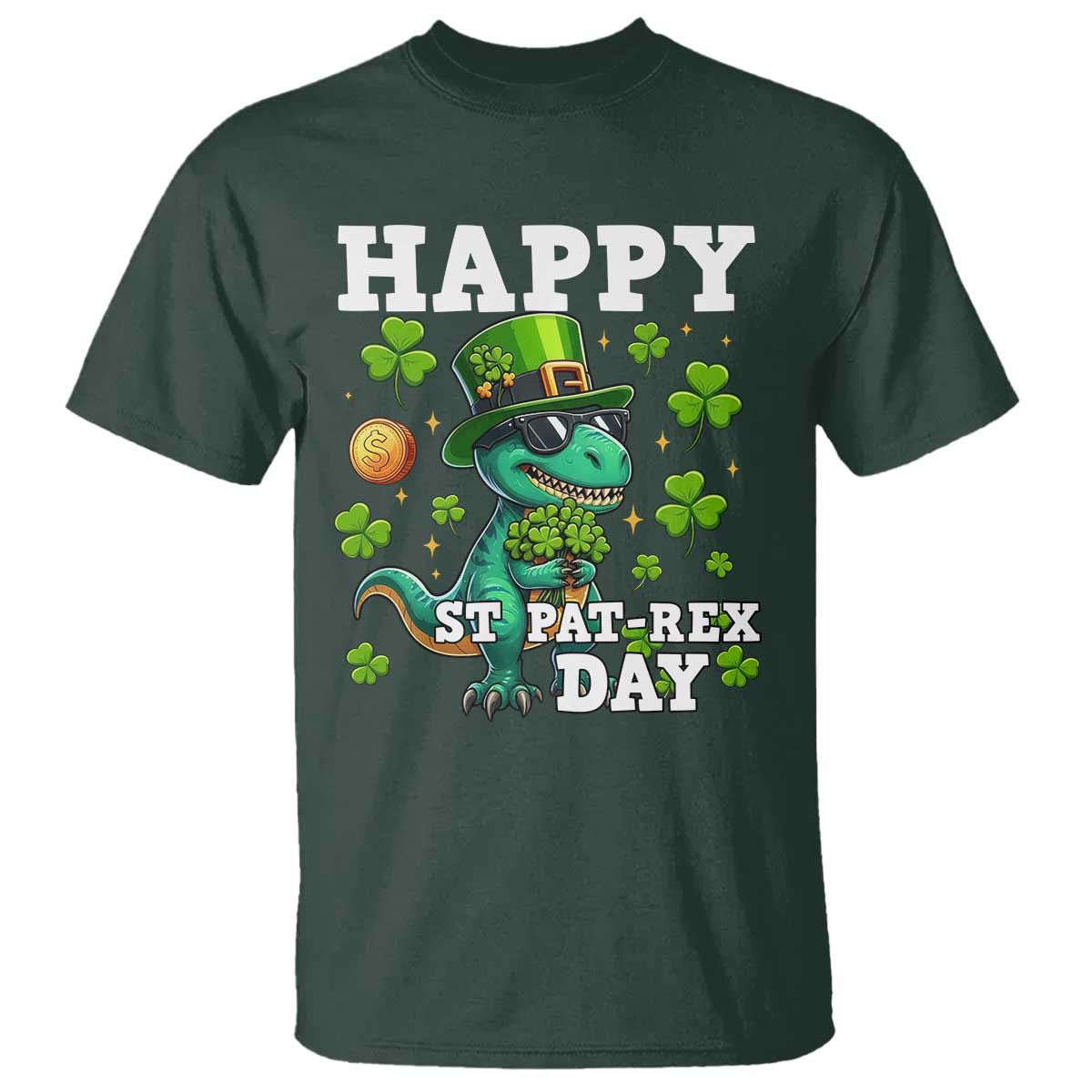 Happy St Pat Rex Day T Shirt St Patricks Day Dino Lover