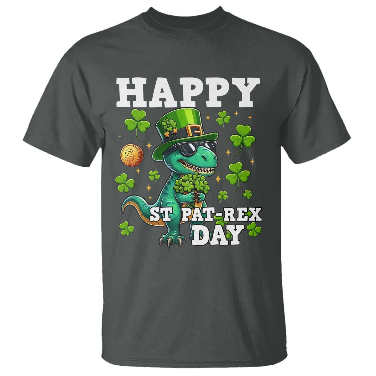 Happy St Pat Rex Day T Shirt St Patricks Day Dino Lover