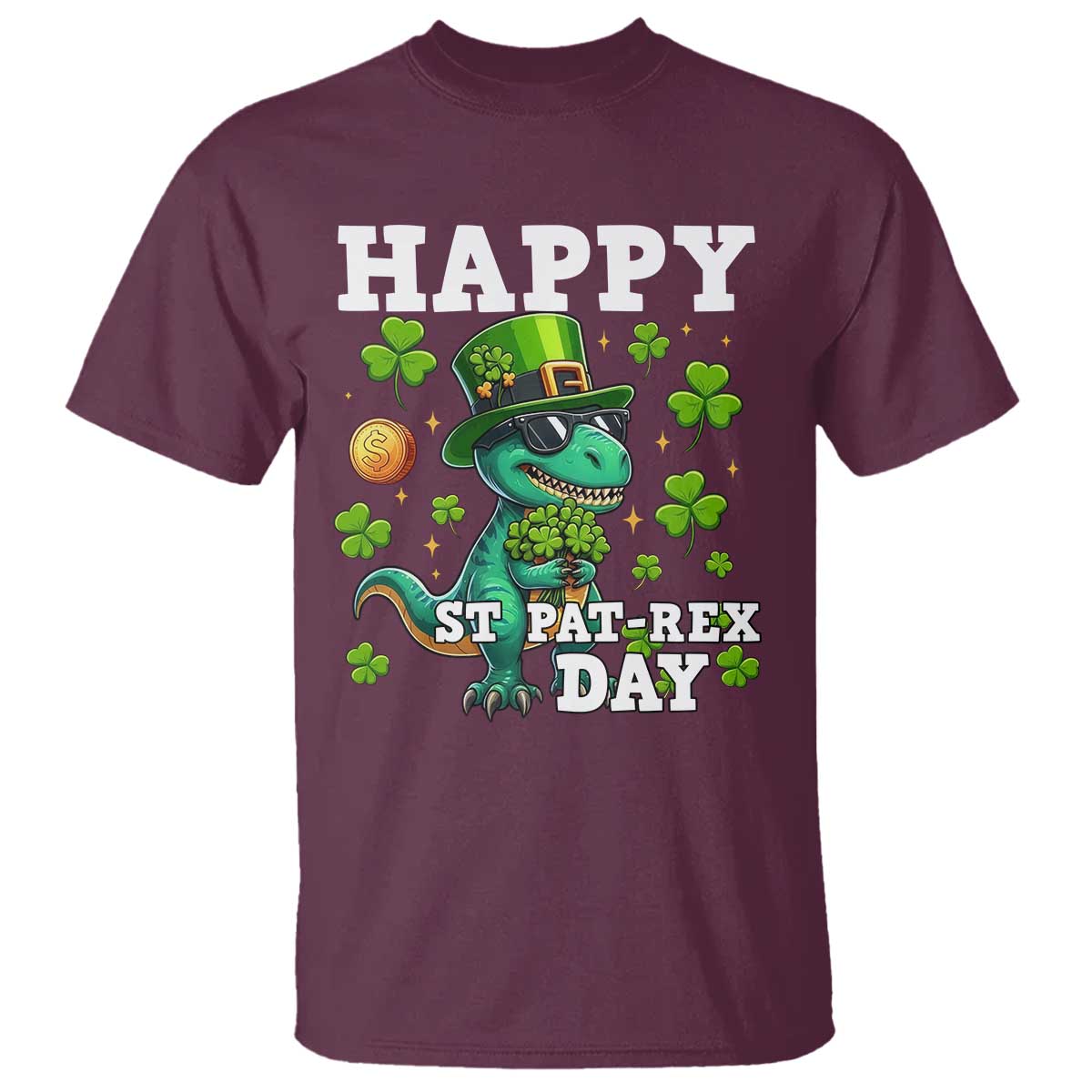 Happy St Pat Rex Day T Shirt St Patricks Day Dino Lover