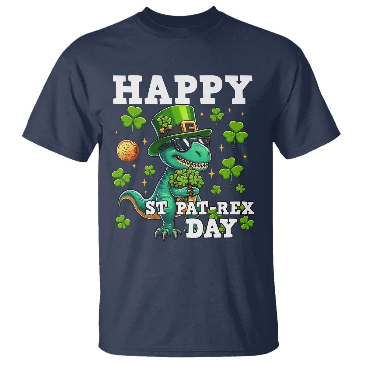 Happy St Pat Rex Day T Shirt St Patricks Day Dino Lover