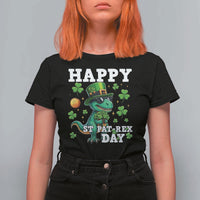 Happy St Pat Rex Day T Shirt For Women St Patricks Day Dino Lover