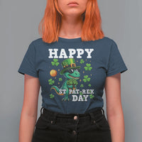 Happy St Pat Rex Day T Shirt For Women St Patricks Day Dino Lover