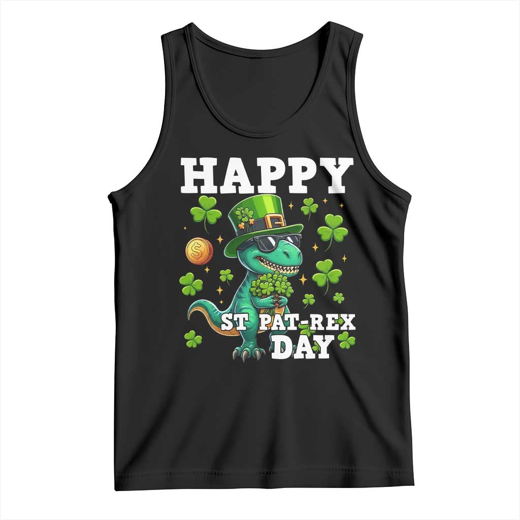 Happy St Pat Rex Day Tank Top St Patricks Day Dino Lover