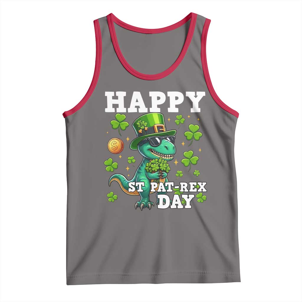 Happy St Pat Rex Day Tank Top St Patricks Day Dino Lover