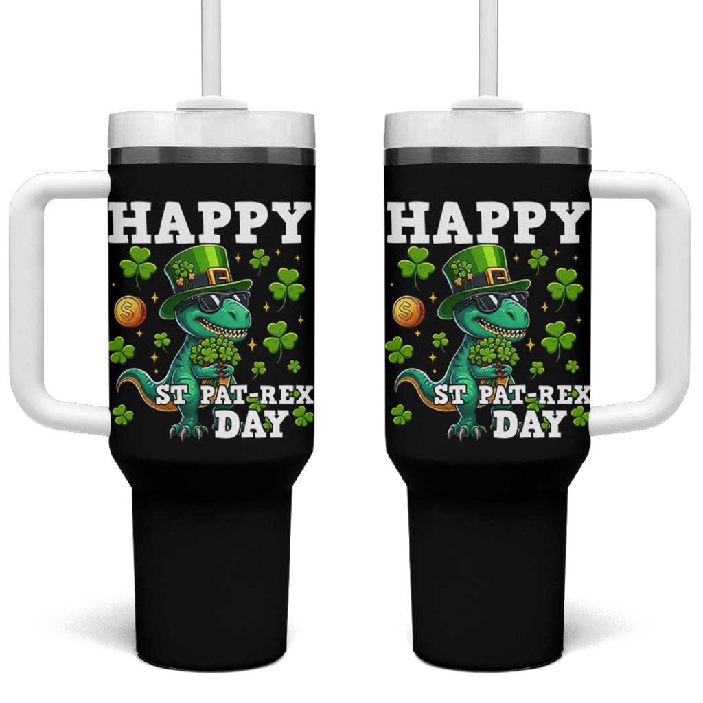 Happy St Pat Rex Day Tumbler With Handle St Patricks Day Dino Lover