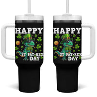 Happy St Pat Rex Day Tumbler With Handle St Patricks Day Dino Lover