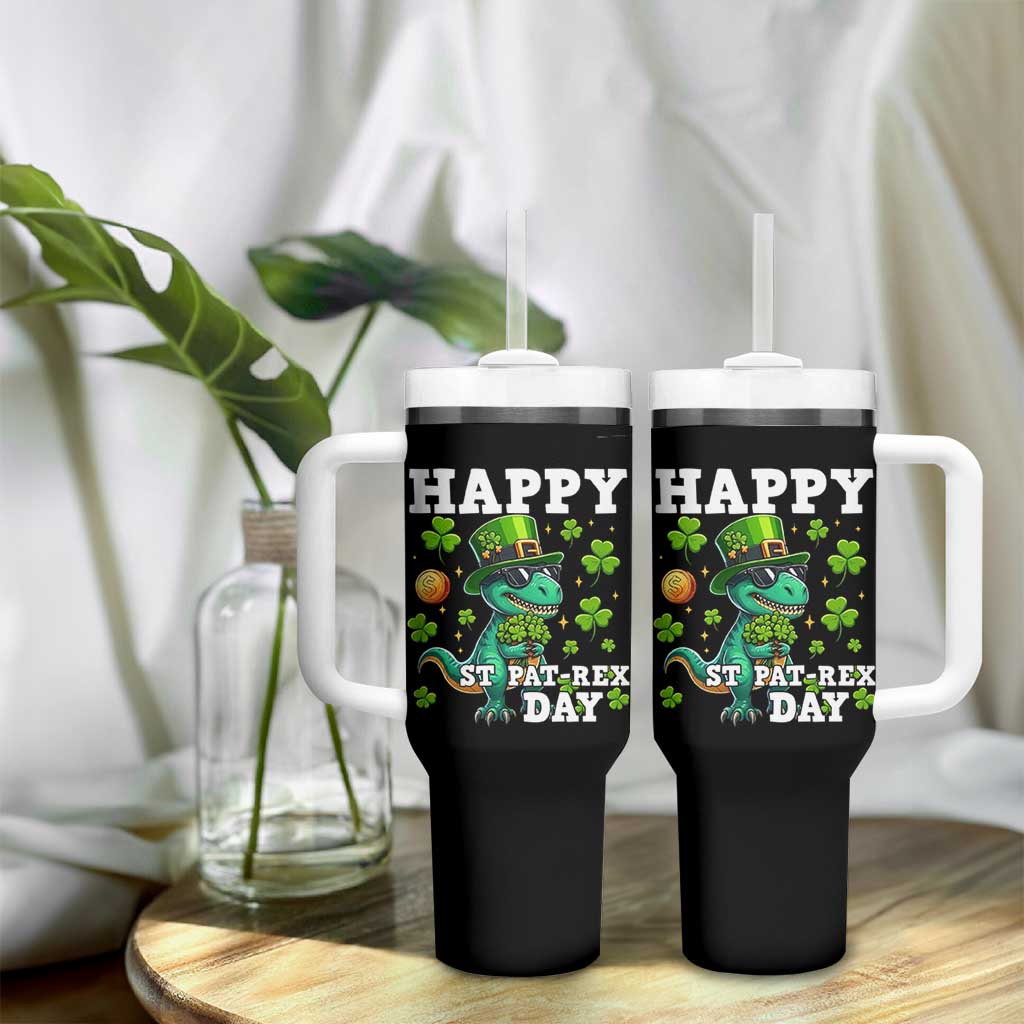 Happy St Pat Rex Day Tumbler With Handle St Patricks Day Dino Lover
