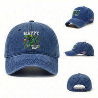 Happy St Pat Rex Day Washed Cotton Baseball Cap St Patricks Day Dino Lover
