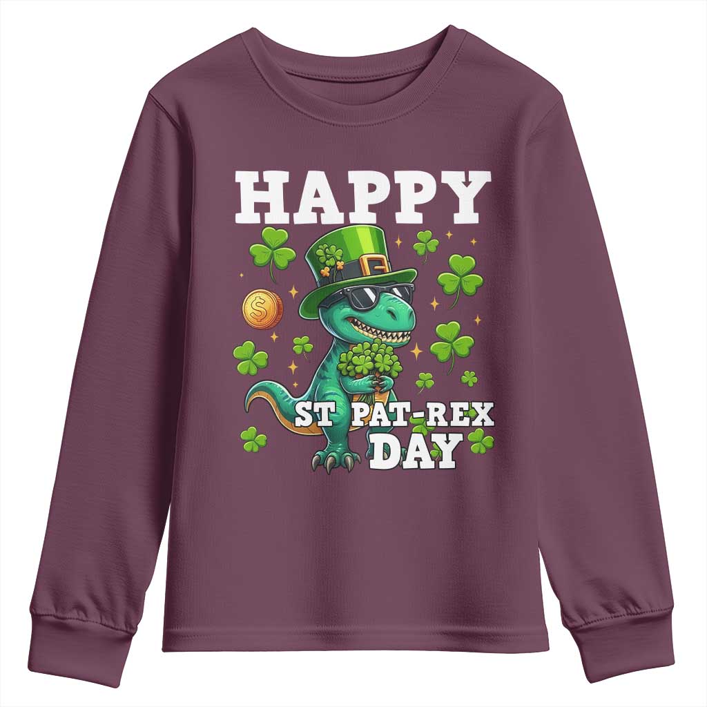 Happy St Pat Rex Day Youth Sweatshirt St Patricks Day Dino Lover