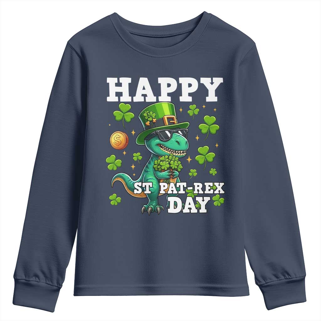 Happy St Pat Rex Day Youth Sweatshirt St Patricks Day Dino Lover