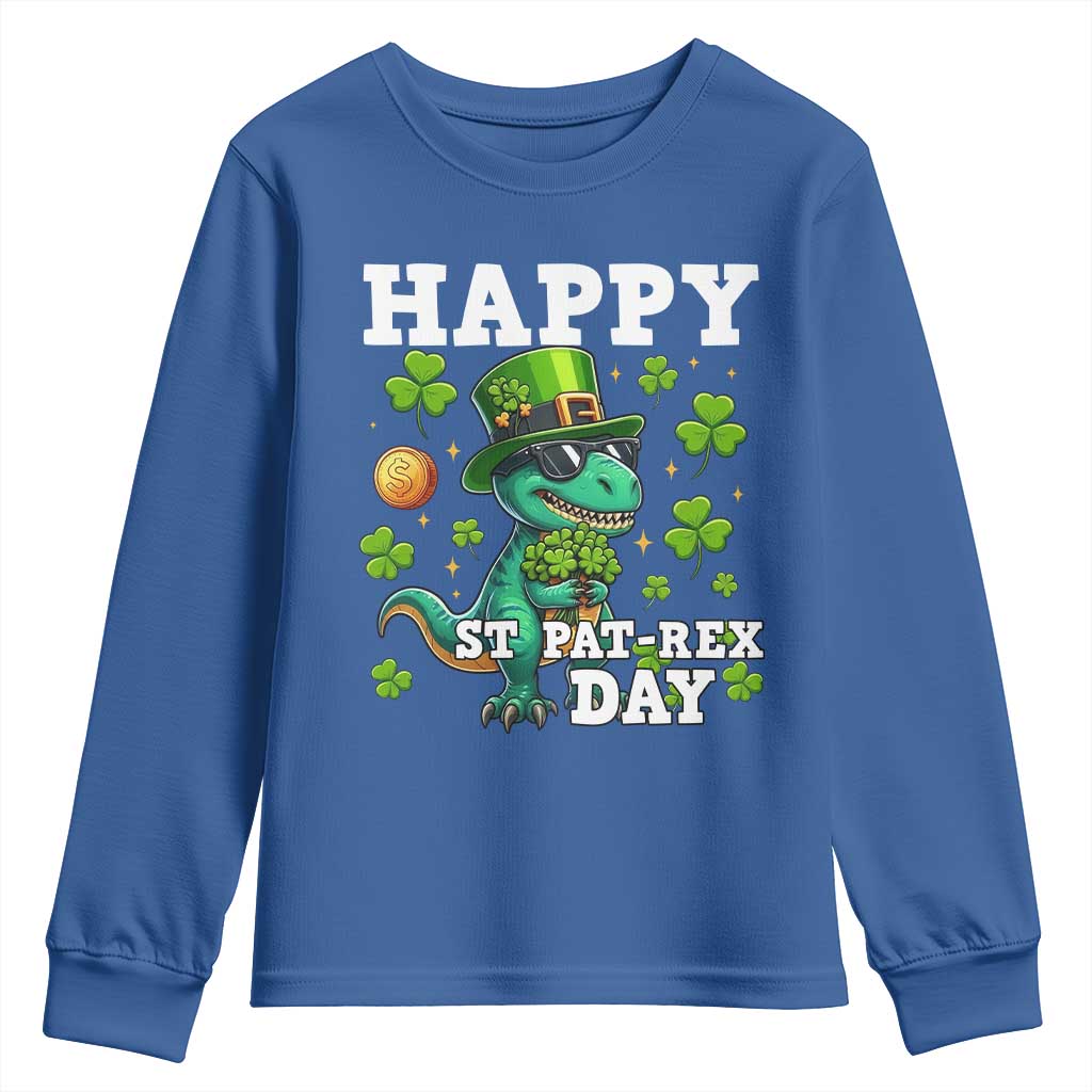 Happy St Pat Rex Day Youth Sweatshirt St Patricks Day Dino Lover