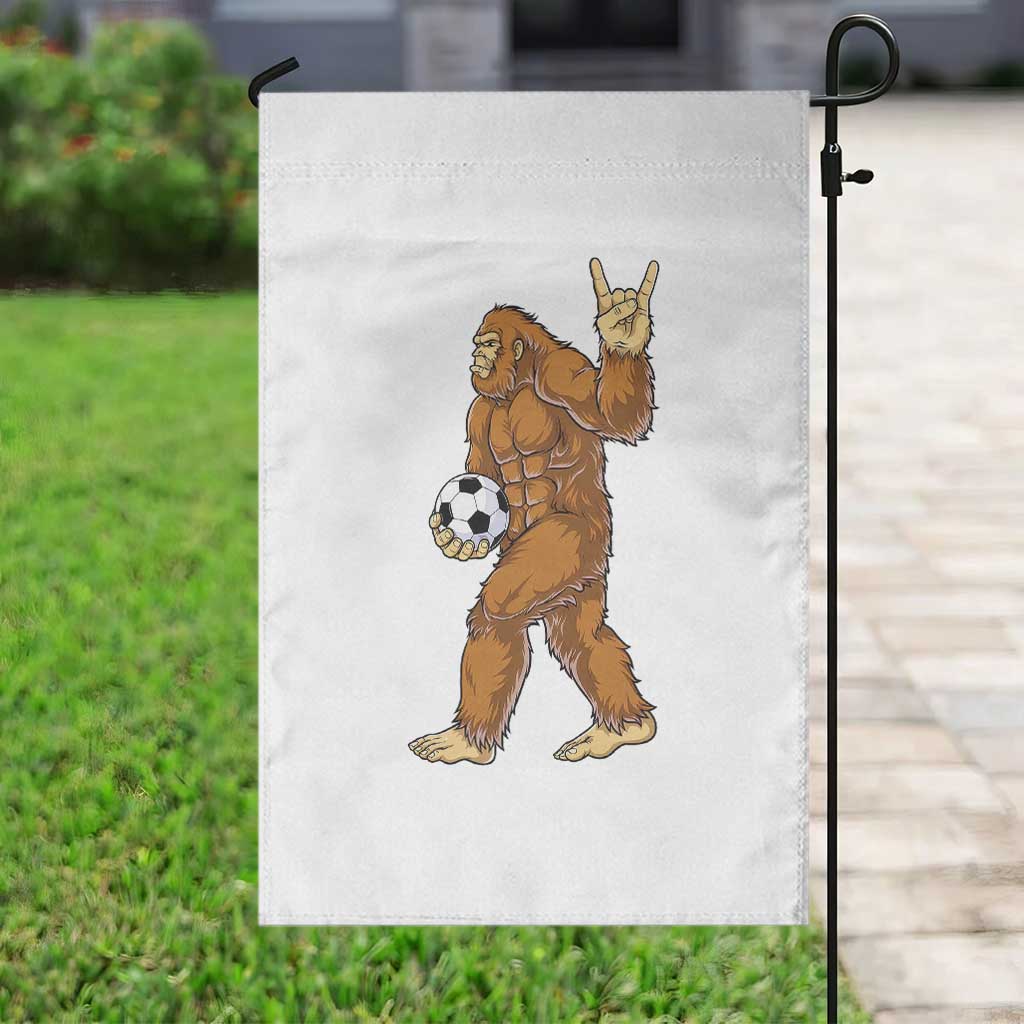 Funny Bigfoot Soccer Player Garden Flag Folklore Cryptid Gift