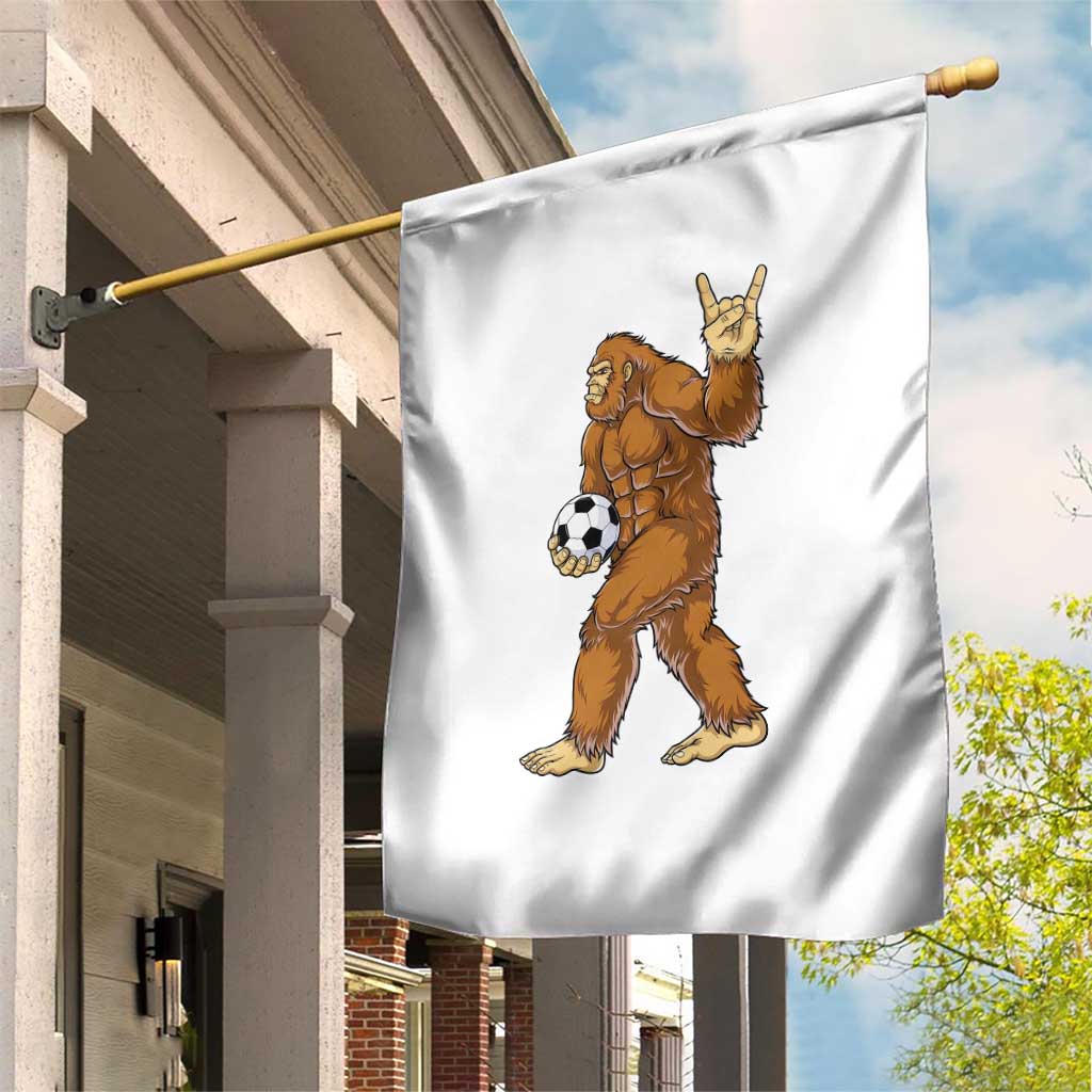 Funny Bigfoot Soccer Player Garden Flag Folklore Cryptid Gift