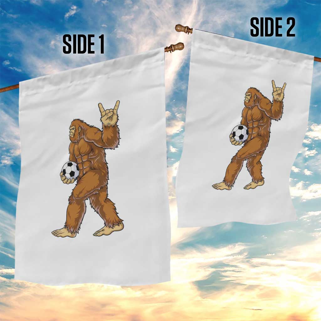 Funny Bigfoot Soccer Player Garden Flag Folklore Cryptid Gift