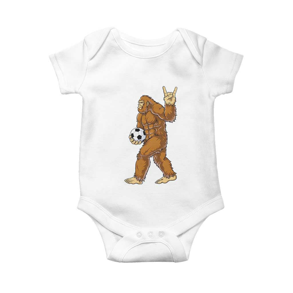 Funny Bigfoot Soccer Player Baby Onesie Folklore Cryptid Gift