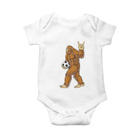 Funny Bigfoot Soccer Player Baby Onesie Folklore Cryptid Gift