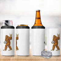 Funny Bigfoot Soccer Player 4 in 1 Can Cooler Tumbler Folklore Cryptid Gift
