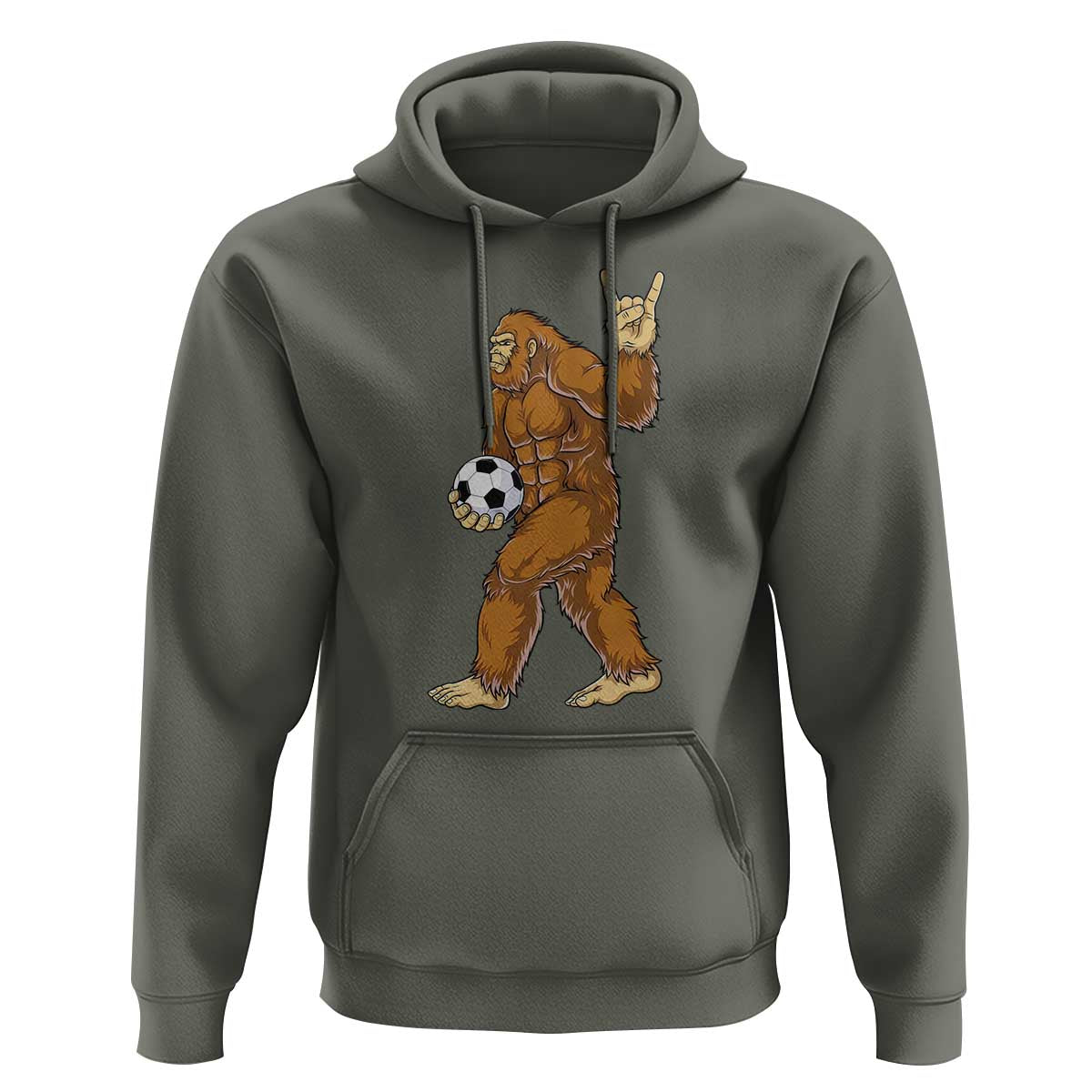 Funny Bigfoot Soccer Player Hoodie Folklore Cryptid Gift