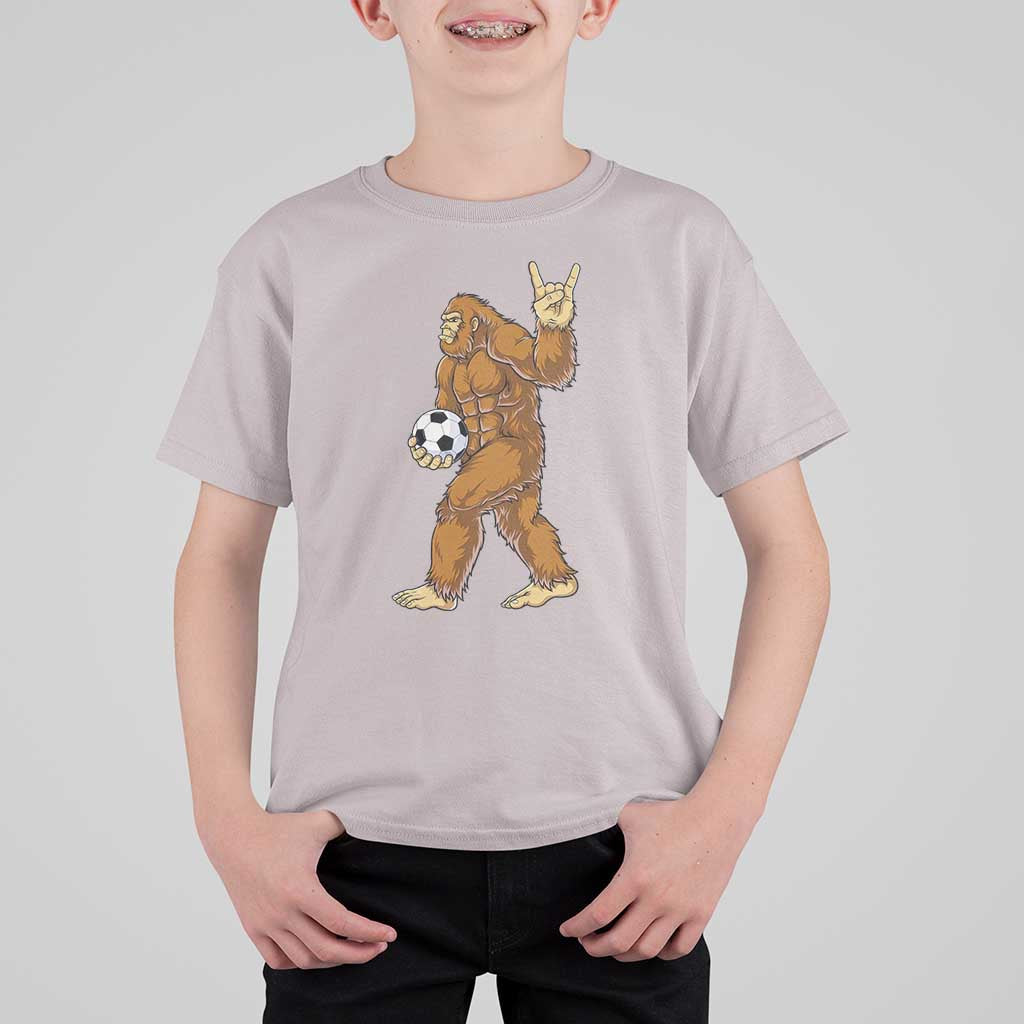 Funny Bigfoot Soccer Player T Shirt For Kid Folklore Cryptid Gift