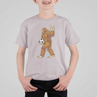 Funny Bigfoot Soccer Player T Shirt For Kid Folklore Cryptid Gift