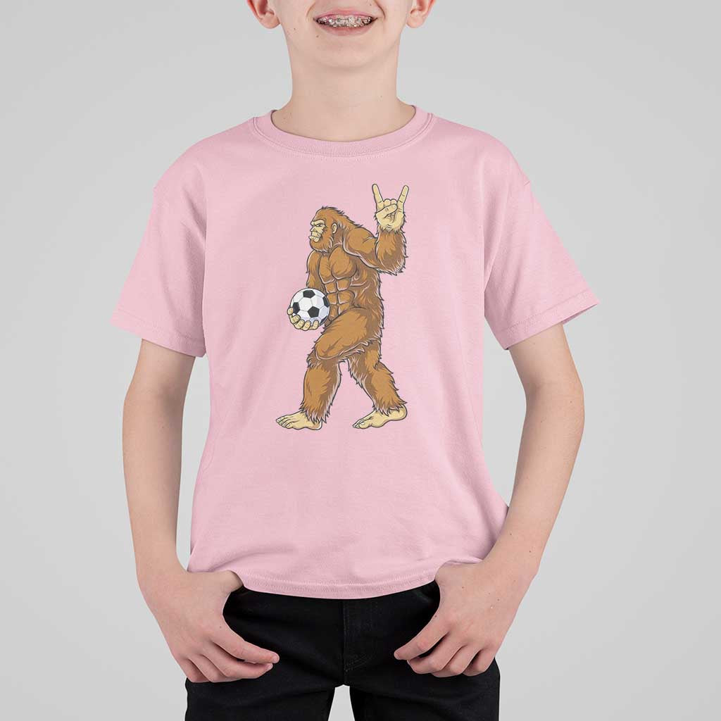 Funny Bigfoot Soccer Player T Shirt For Kid Folklore Cryptid Gift