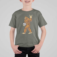 Funny Bigfoot Soccer Player T Shirt For Kid Folklore Cryptid Gift