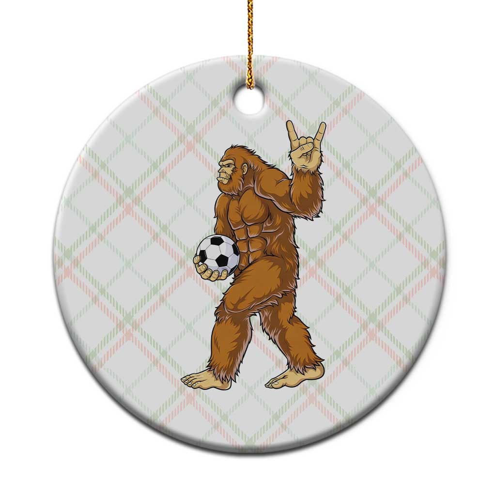 Funny Bigfoot Soccer Player Ceramic Ornament Folklore Cryptid Gift
