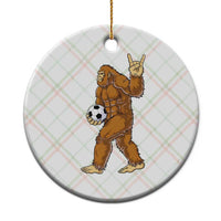 Funny Bigfoot Soccer Player Ceramic Ornament Folklore Cryptid Gift