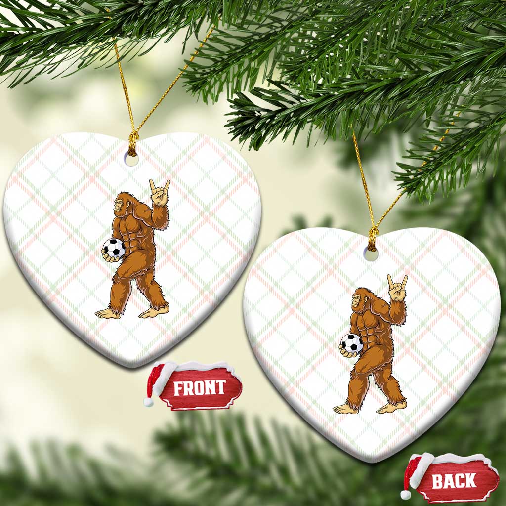 Funny Bigfoot Soccer Player Ceramic Ornament Folklore Cryptid Gift