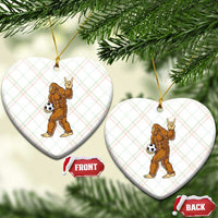 Funny Bigfoot Soccer Player Ceramic Ornament Folklore Cryptid Gift