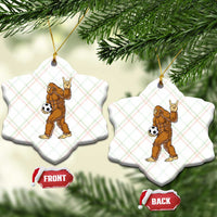 Funny Bigfoot Soccer Player Ceramic Ornament Folklore Cryptid Gift