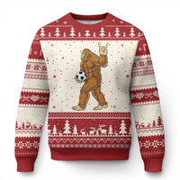 Funny Bigfoot Soccer Player Ugly Christmas Sweater Folklore Cryptid Gift