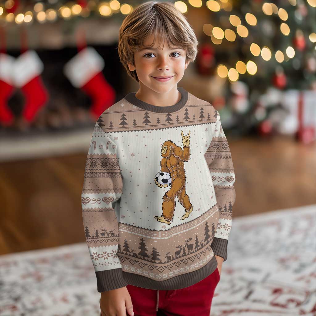 Funny Bigfoot Soccer Player Ugly Christmas Sweater Folklore Cryptid Gift