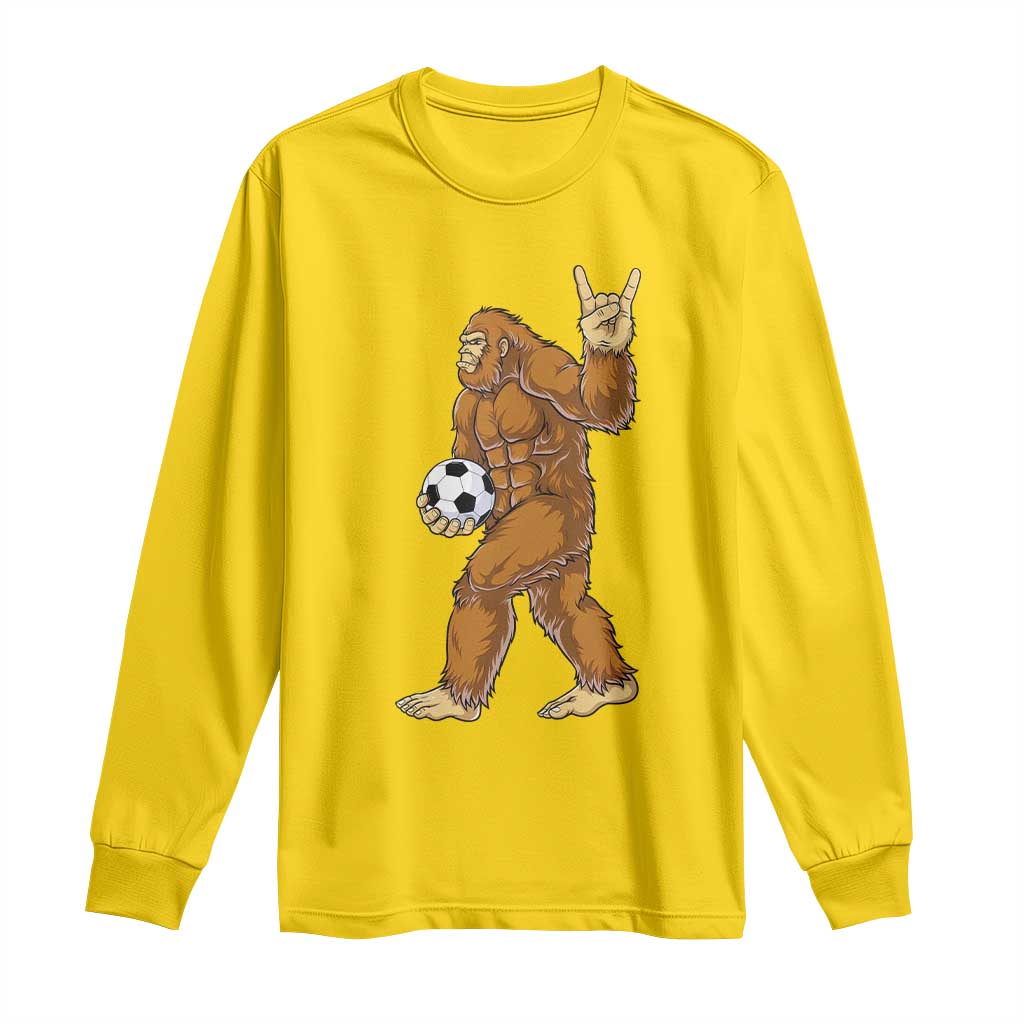 Funny Bigfoot Soccer Player Long Sleeve Shirt Folklore Cryptid Gift