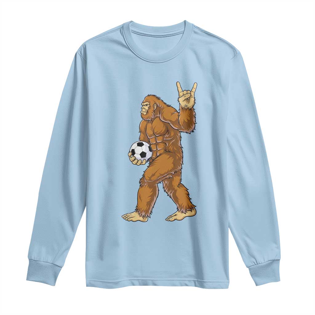 Funny Bigfoot Soccer Player Long Sleeve Shirt Folklore Cryptid Gift