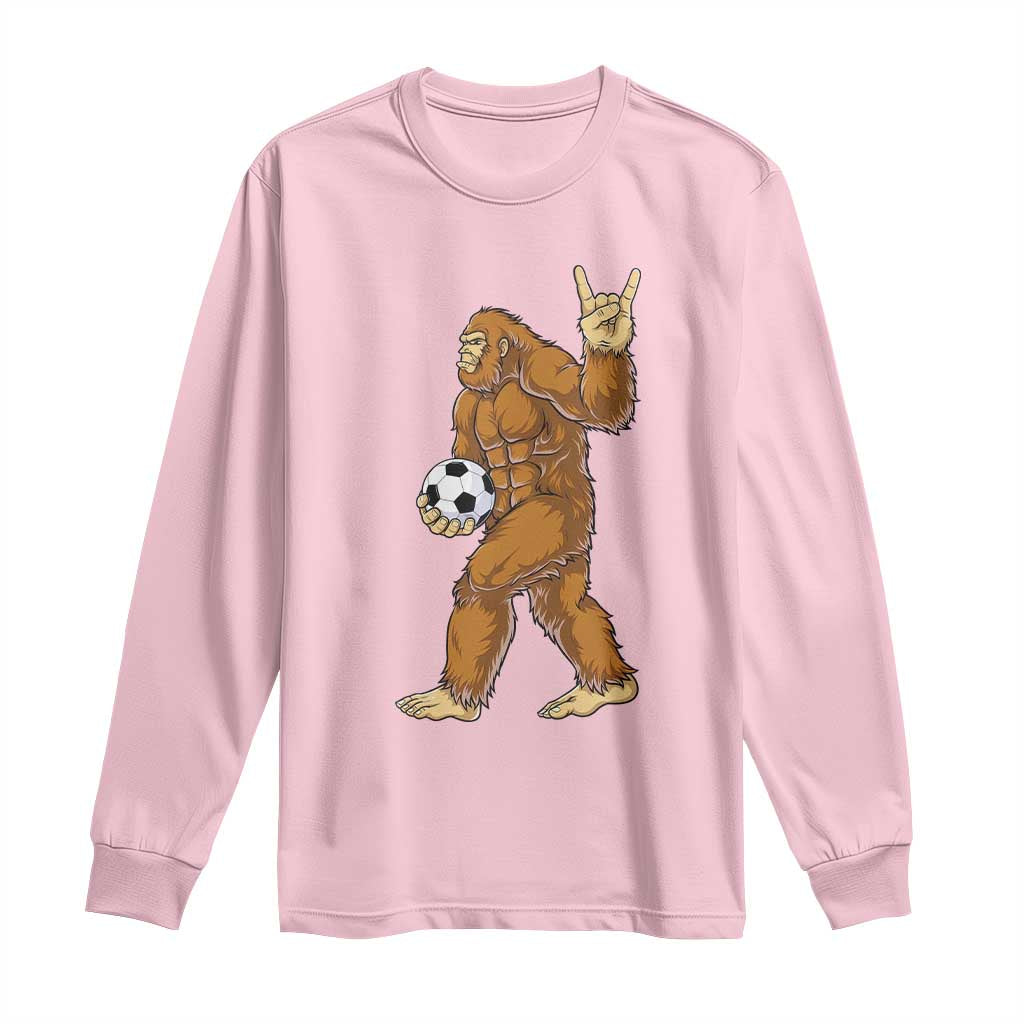Funny Bigfoot Soccer Player Long Sleeve Shirt Folklore Cryptid Gift