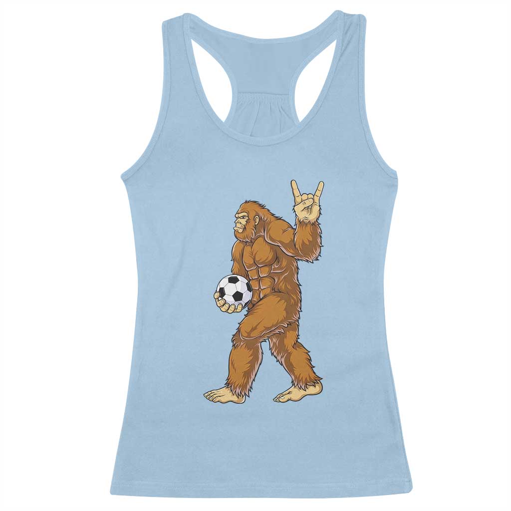 Funny Bigfoot Soccer Player Racerback Tank Top Folklore Cryptid Gift