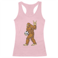 Funny Bigfoot Soccer Player Racerback Tank Top Folklore Cryptid Gift