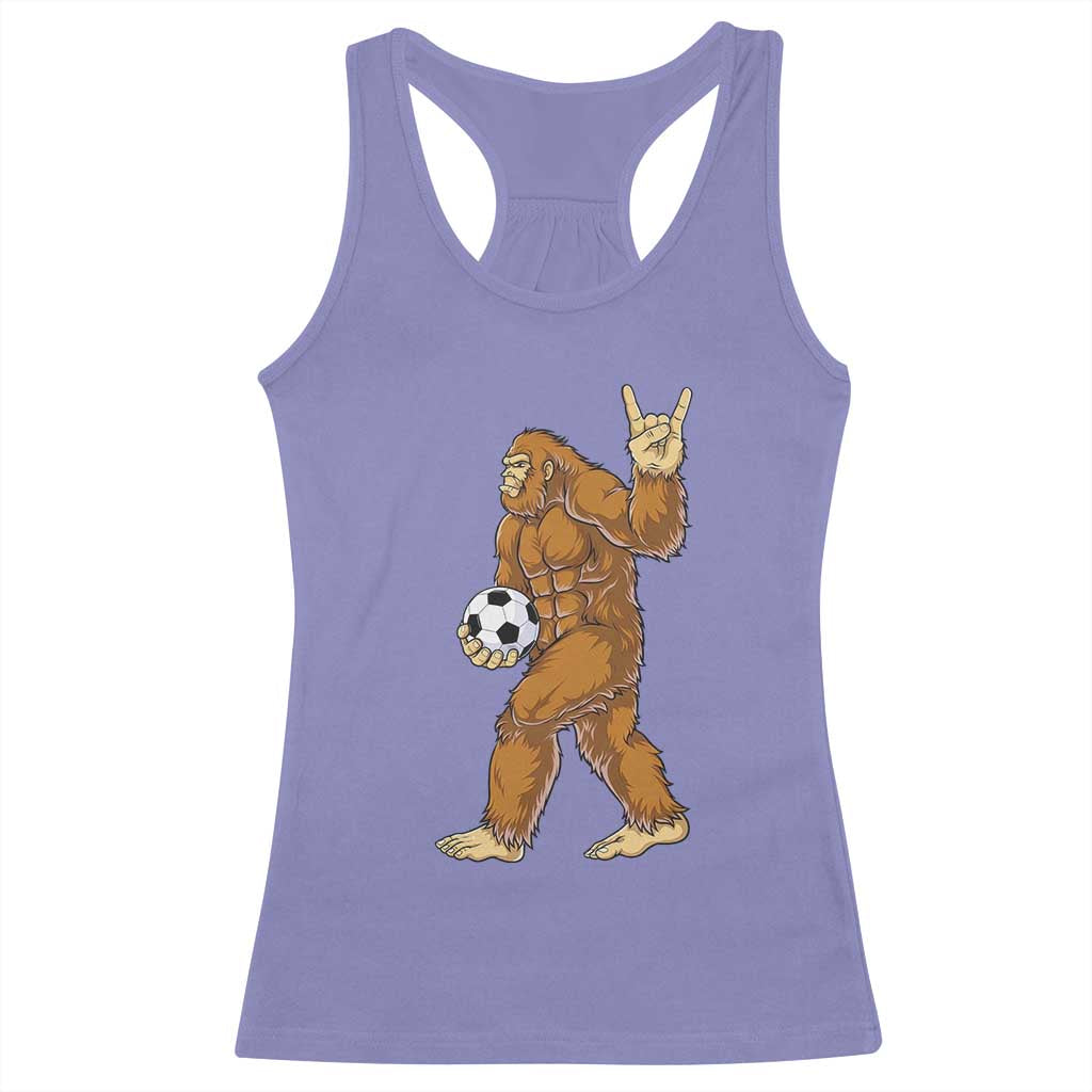 Funny Bigfoot Soccer Player Racerback Tank Top Folklore Cryptid Gift