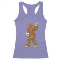 Funny Bigfoot Soccer Player Racerback Tank Top Folklore Cryptid Gift