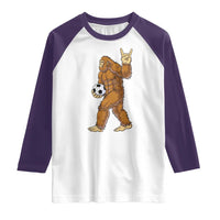 Funny Bigfoot Soccer Player Raglan Shirt Folklore Cryptid Gift