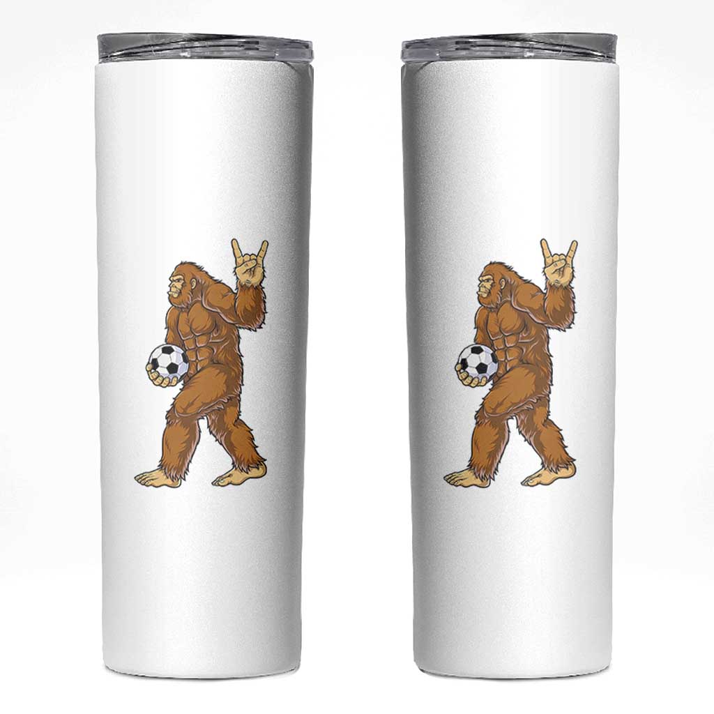 Funny Bigfoot Soccer Player Skinny Tumbler Folklore Cryptid Gift