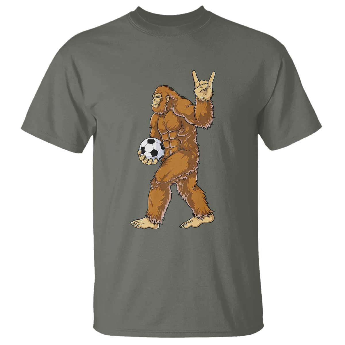 Funny Bigfoot Soccer Player T Shirt Folklore Cryptid Gift