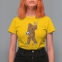 Funny Bigfoot Soccer Player T Shirt For Women Folklore Cryptid Gift